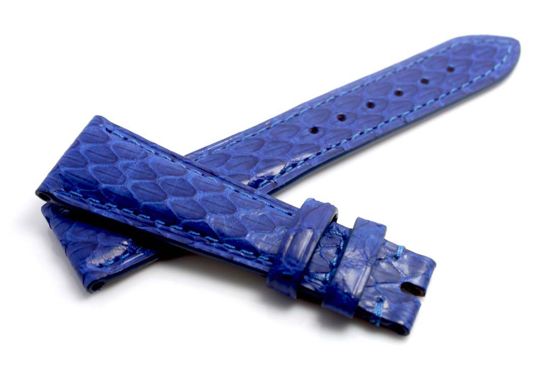 Indigo Python leather wristband